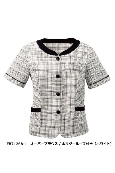 FB71268-1 オーバーブラウス(ホワイト) 衿元が上品 (5号〜23号) FOLK フォーク【会社制服Sanapparel】
