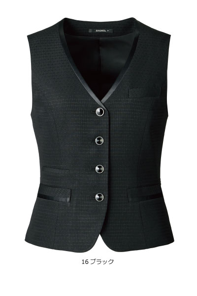 AV1279 ベスト グリッタードット 事務服 オフィス 5号〜21号 大きいサイズ 小さいサイズ ボンマックス【会社制服Sanapparel】