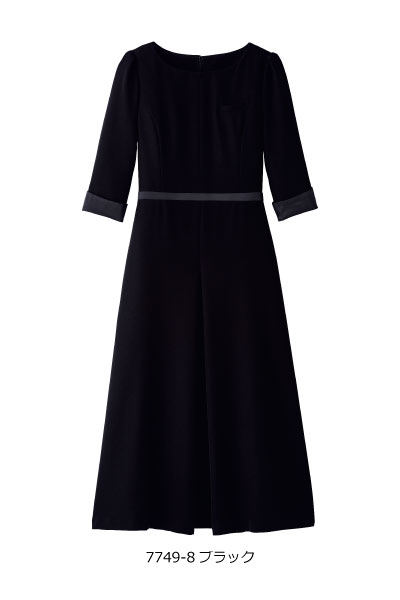 乐天商城 - 7749　ワンピース【5号〜19号】漆黒のブラック　キャリアエレガンス　事務服　おもてなし　ハネクトーン ★信頼の日本国内製造★【会社制服Sanapparel】