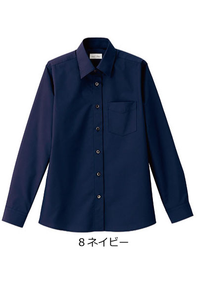 FB4036L　レディス　レギュラーカラー長袖シャツ　FACEMIX　5号〜17号　【会社制服Sanapparel】