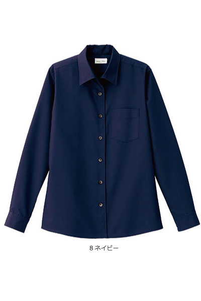 乐天商城 - FB4038L　レディス開襟長袖シャツ　FACEMIX　5号〜17号　【会社制服Sanapparel】