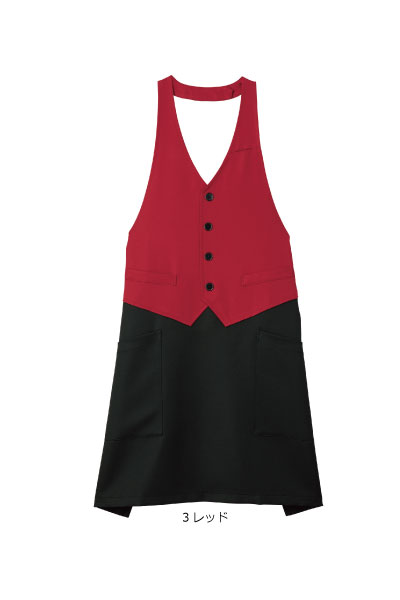 樂天商城 - FK7175　ベスト風エプロン　カフェ　洋食　レストラン　バー　FACEMIX　　【会社制服Sanapparel】