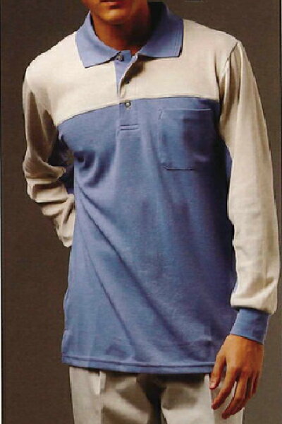 男女兼用　長袖ポロシャツ　ツートンカラー　5014　RAKAN　日新被服　SS〜Big　※在庫限り・カラーサイズによっては完売あります