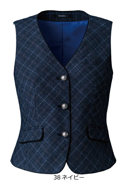 AV1268 ベスト ジェントルトラッド A192シリーズ 事務服 オフィス 5号〜21号 ボンマックス【会社制服Sanapparel】