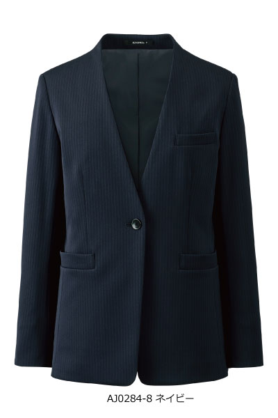 AJ0284 ジャケット Shadow Stripe Knit A222シリーズ おもてなし 事務服 オフィス 5号〜21号 大きいサイズ 小さいサイズ ボンマックス【会社制服Sanapparel】