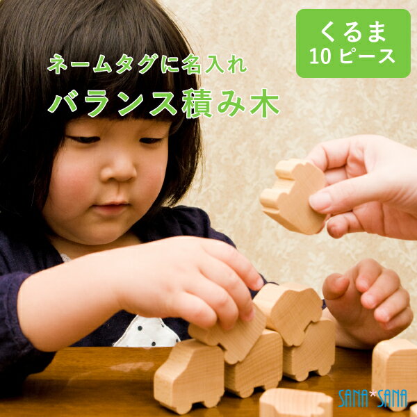 名入れ 積み木 バランス 積み木（くるま10ピース）名入れ無料[ネームタグに名入れ]日本製で安心 お子様お孫様へ 1歳…