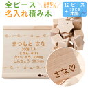 名入れ 積み木 12ピース+にぎにぎ太陽セット 全ピースに名前入り彫刻日本製の木のおもちゃ 無塗装積木 出産祝い 1歳の誕生日プレゼント