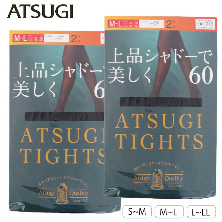 ATSUGI　TIGHTS アツギ タイツストッキング・タイツ　ブラック（BLACK）60デニール　1P2足組　2P4足組　FP11612