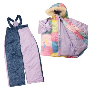 ジョリージュリー Jolly Jury スノースーツスキースーツ スキーウェア 上下セット ジュニア女の子 100〜130cm ピンク パープル Z62702