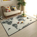 グラムスタイル　ラグ　カーペット《キッズラグ》130×190cm　GLAMSTYLE　Kids rug 絨毯じゅうたん　モノトーン　アルファベット　ドライブマップ　キャンピングマップ　ワールドマップ