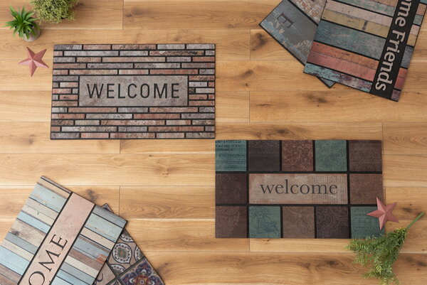 ドアマット 玄関マット 水洗い可 モダン 北欧 おしゃれ レトロ ヴィンテージ アンティーク ずれにくい ..