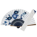 扇子セット(紙箱入) 藍花 朝顔 女性 扇子 プレゼント ギフト 贈答品 和小物 京小物 京都 さんび