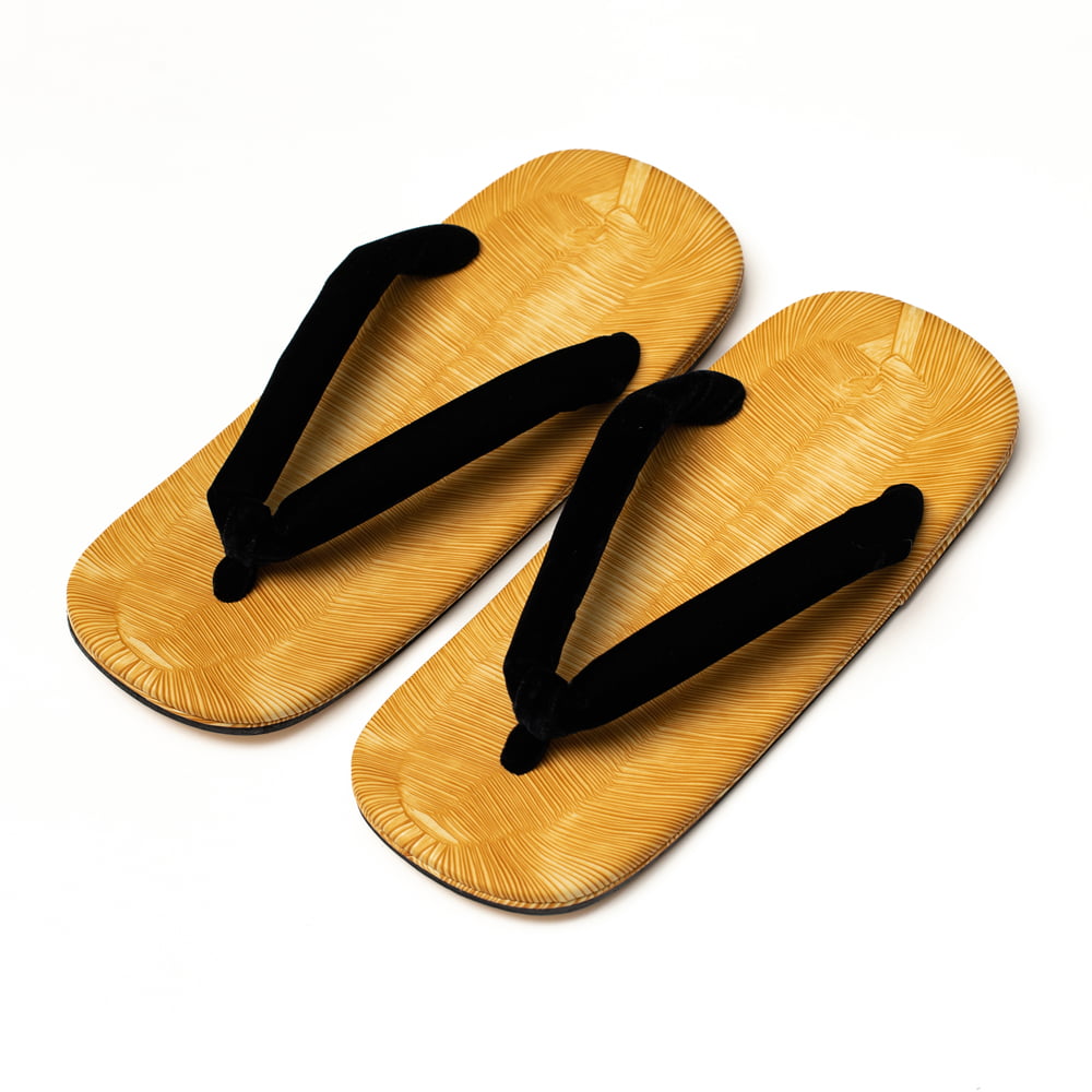 男物ビニール雪駄 No.6107 黒 本天ビロード鼻緒 Мサイズ 24.0cm メンズ 着物 浴衣 作務衣 甚平 さんび 京都 日本製