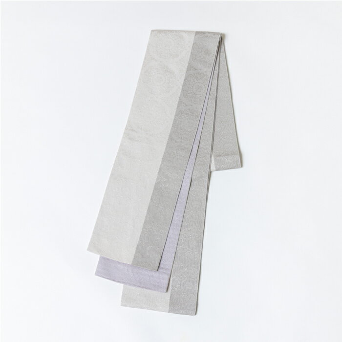 【ポイント5倍 クーポン発行】ゆかた帯 古今 華紋ツートン ≪ホワイト≫ 絹交 日本製 浴衣 ゆかた 半幅帯 半巾帯 レディース 女性用 小袋帯 袴下帯 浴衣用 ゆかた用 袴用