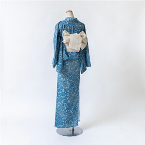 【11月1日限定 ポイント10倍】ゆかた 古今 牡丹 (ブルー) 東レセオα 青 仕立て上がり プレタ 浴衣 レディース 婦人用 夏 粋 女性用 涼しい 上品 シック 花火 お祭り 伝統 大人 本格派 日本製