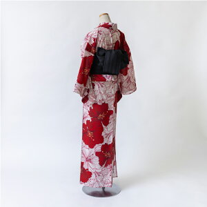ゆかた 古今 芙蓉 (赤) 東レセオα レッド 仕立て上がり プレタ 浴衣 レディース 婦人用 夏 粋 女性用 涼しい 上品 シック 花火 お祭り 伝統 大人 本格派 日本製