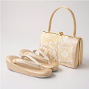 【5月1日限定 ポイント10倍】草履バッグセット ≪留袖用≫ 黒留袖 結婚式 金 草履 和装バッグ 着物バッグ 着物 S M L LL 和装小物 さんび 日本製