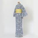 【ポイント5倍 クーポン発行】ゆかた 古今 梅松葉 (青) 綿 ブルー 仕立て上がり プレタ 浴衣 レディース 婦人用 夏 粋 女性用 涼しい 上品 シック 花火 お祭り 伝統 大人 本格派 日本製