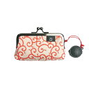 唐草柄 朱肉付き印鑑ケース《 白×赤 》/ がまぐち はんこ 小銭入れ コインケース 朱色 レッド お土産 日本製 京都 さんび堂 手作り【メール便対応商品】 ...