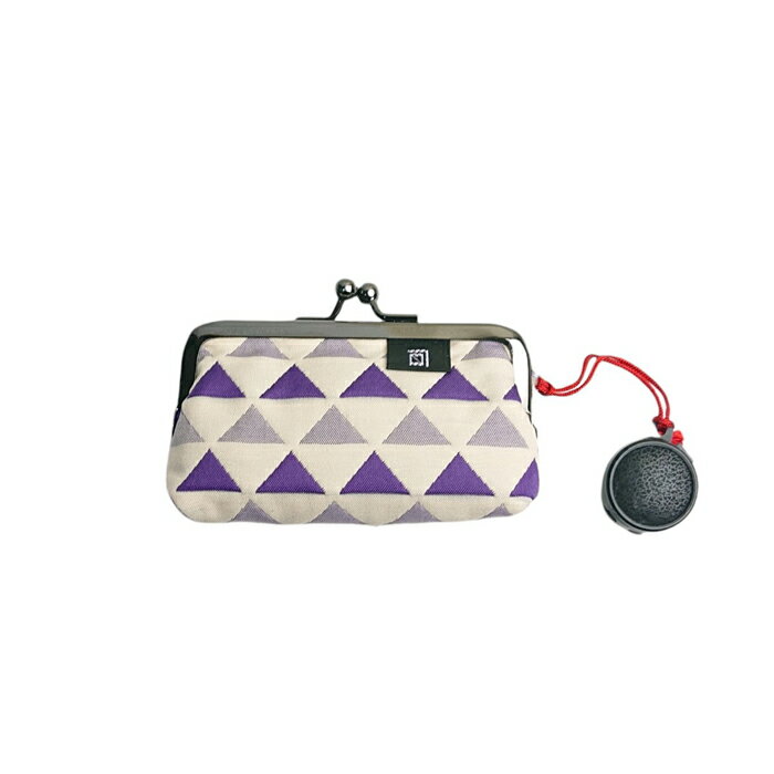 ウロコ柄 朱肉付き印鑑ケース《 白×紫 》/ がまぐち はんこ 小銭入れ コインケース パープル お土産 日本製 京都 さんび堂 手作り【メール便対応商品】 和...