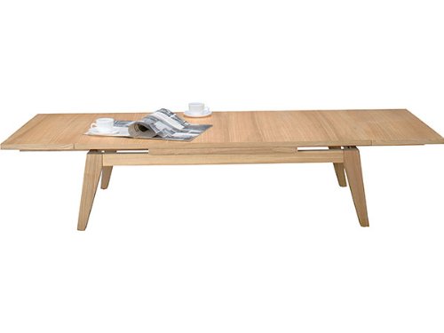 シーンに合わせて長さを変えられる伸縮テーブル。 普段はコンパクトなセンターテーブル。 必要に応じてワイドテーブルに早変わり！ 天板を伸ばす時も片付ける時も、 片手で簡単に出し入れ出来るのが魅力。 天然木の木目が美しく北欧家具とも相性ぴったり。 和洋問わずお使い頂けます。 ●サイズ（cm） : W120（180）×D65×H36 ●材質（フレームなど） : 天然木（アッシュ） MDF アッシュ突板 ●その他 : ラッカー塗装 ●耐荷重 : 20 ●商品重量（kg） : 22.5