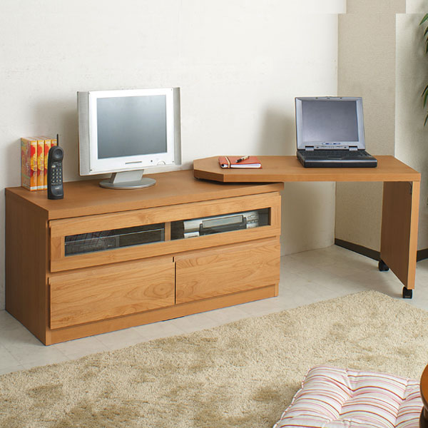 幅101cm 回転盤付き テレビ台テレビボード ローボード日本製 アルダー材天然木 完成品ナチュラル TE-0007