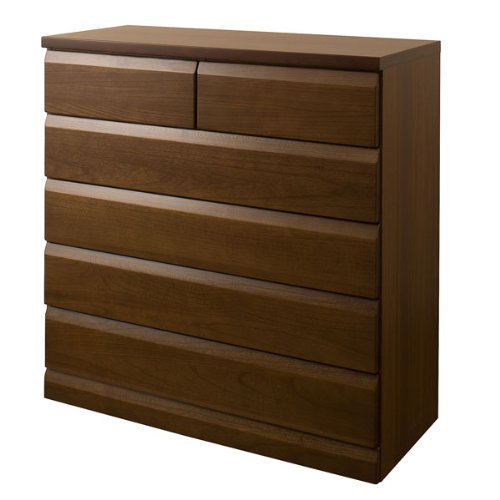 幅98cm 5段タイプ天然木桐チェストダークブラウンTE-0054