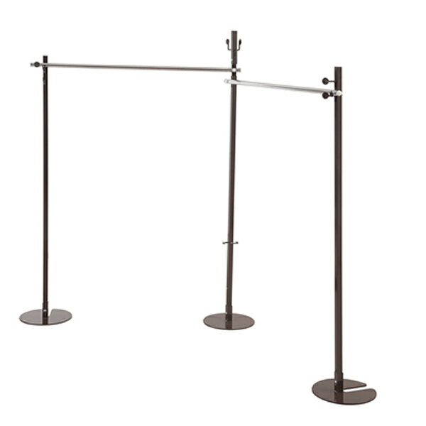 物干し兼用ハンガー 室内 室内物干し兼用ハンガー ポールハンガー 可変式ブラウン色 NJ-0503