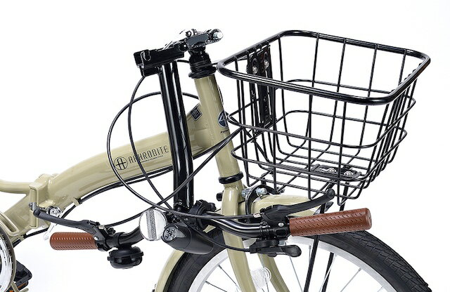 折り畳み自転車 20インチシマノ6段変速機カゴ付き　LEDライト　ホルダー付ワイヤー...