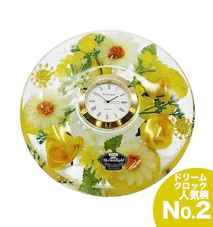 直径約15センチ黄色いバラ スプリングフラワードリームクロックプレミアム花時計 置き時計 アートフラワー スプリングフラワーCDD0141PCL [2]
