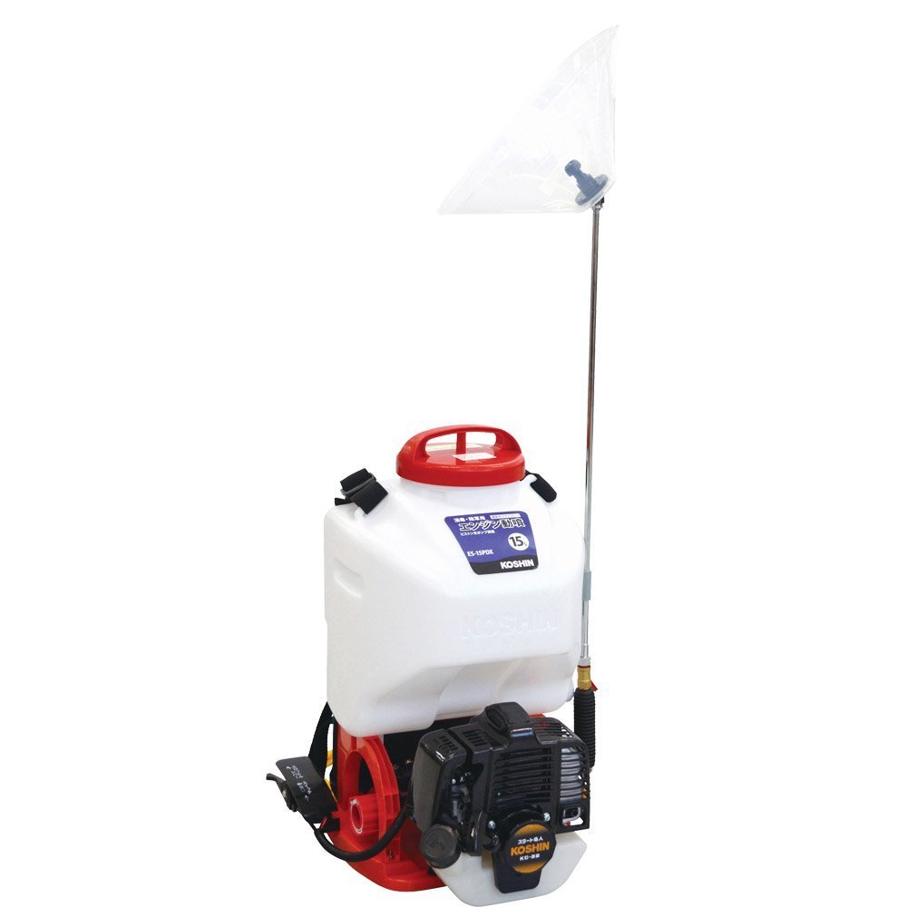 ES-10PDXタンク容量10L高圧型背負い式エンジン動噴・縦型二頭口 / (カバー付) 泡状除草噴口工進　噴霧..