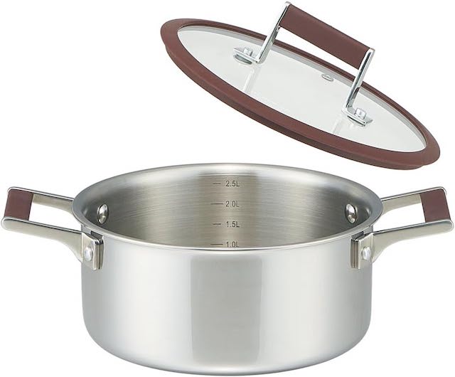 樂天商城 - 20cm　両手鍋　全面3層ステンレス鋼ガス火・IH対応 エムデザイン ラミーナ MLA-20W　・C6122-590