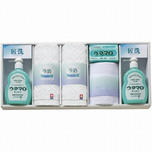 6点組みセットウタマロ石鹸 キッチン洗剤ギフト今治ウォッシュタオルキッチン用洗剤　台所用合成洗剤粗..