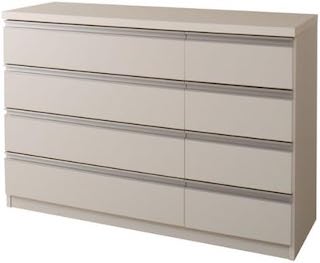 4段タイプ デザインチェスト箪笥 タンス 衣装ケース衣装箪笥 スライドレール付組み立て不要・完成品ホワイトTE-0059