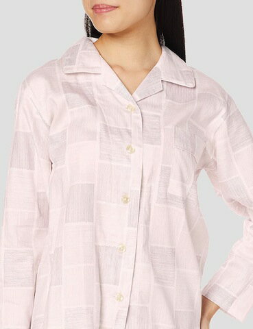 適応身長：154~162レディースパジャマ　Lサイズ綿100％　ロマンス小杉・吸湿性・放湿性・通気性清潔家族5777-8002-1101　ピンク色