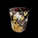 日本酒グラス 箔舞切子280ml 約高さ9センチガラス食器 食洗機対応塗り工房ふじい箔舞切子 金箔KR(G)-001 レッド色