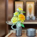 御朱印帳の和紙を使用和紙素材手作り ダリア花配色・黄色×オレンジ造花 お供花 仏花 お供え花 仏壇花お仏壇用に 和紙香SA-010-001-05
