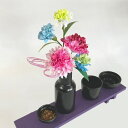 御朱印帳の和紙を使用和紙素材手作り ダリア花配色・ピンク×水色造花 お供花 仏花 お供え花 仏壇花お仏壇用に 和紙香sa-010-001-07