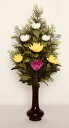 水上約45cm水下約16cm 花器なし造花 お供花 仏花 お供え花 仏壇花 お仏壇用に新ヒバ 色花添I K-0214