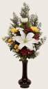 水上約40cm水下約16cm 花器なし造花 お供花 仏花 お供え花 仏壇花 お仏壇用に新ヒバ 色花添G K-0211