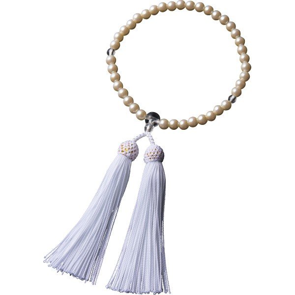 プラスチックパール京念珠 念珠 ホワイト色 409-403