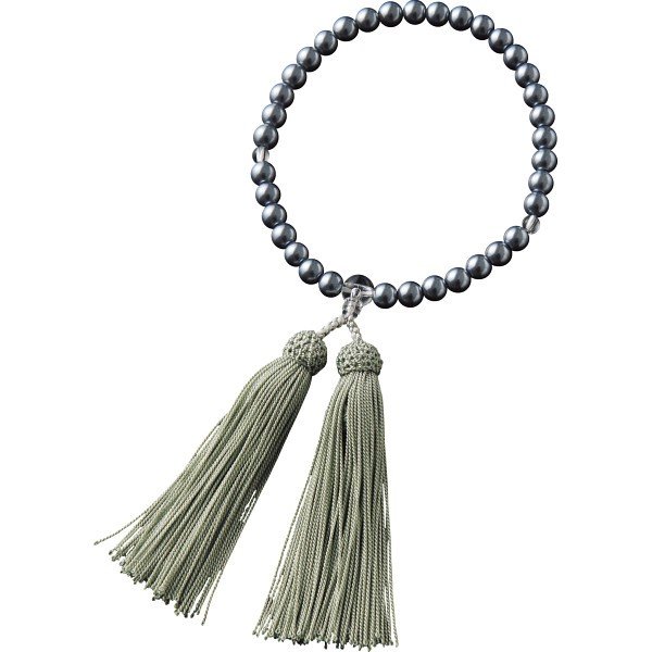 玻璃パール京念珠 ガラス・プラスチック念珠 グレー色 409-502 401-406