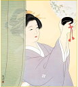 特色工芸色紙1枚 大和撫子 伝統の美人画 籠越しの女 作:清水玄澄 K7-003