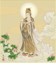 特色工芸色紙1枚 仏画 雲上観音 作:小川伯堂 K11-012