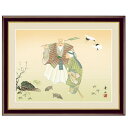日本画額絵 慶祝画 「 高砂 」 作:鈴村秀山 (F4サイズ・額飾り:42×34cm) G4-BT034