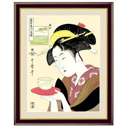 浮世絵 額絵 美人画 「 難波屋おきた 」 作:喜多川歌麿 (F4サイズ・額飾り：42×34cm) G4-BU032