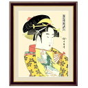 浮世絵 額絵 美人画 「 道成寺 」 作:喜多川歌麿 (F6サイズ・額飾り：52×42cm) G4-BU033