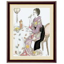 アート額絵 名画 「 青い酒 」 作:竹久夢二 (F4サイズ・額飾り:42×34cm) G4-BN062
