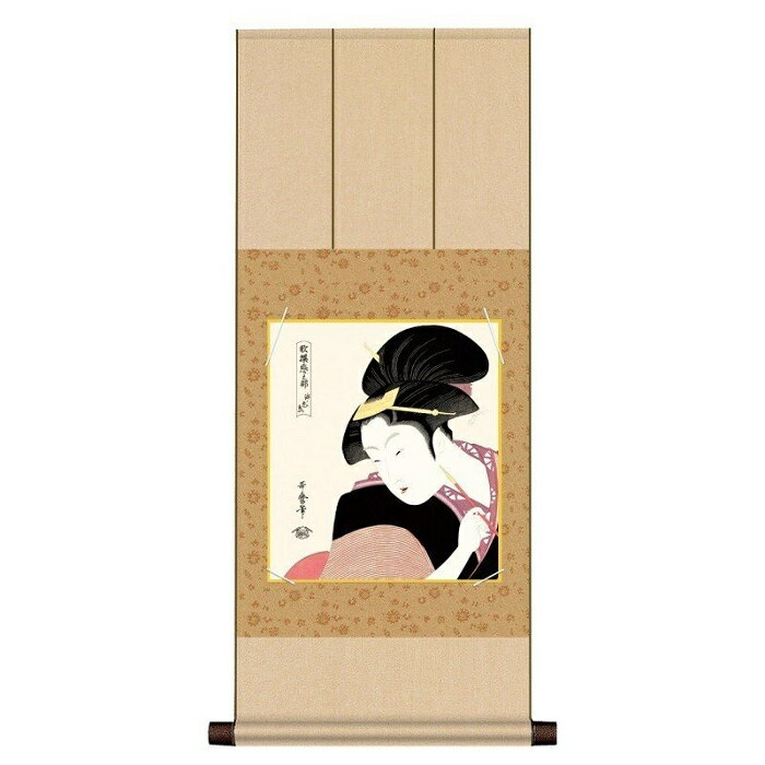 喜多川歌麿:作 「 深く忍恋 」 八坂緞子色紙掛・特色工芸色紙1枚セット UB2YAC-004