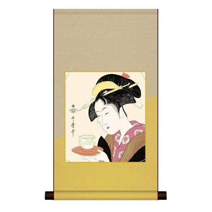 喜多川歌麿:作 「 難波屋おきた 」 平安純綿デザイン色紙掛・特色工芸色紙1枚セット UB2HEM-022